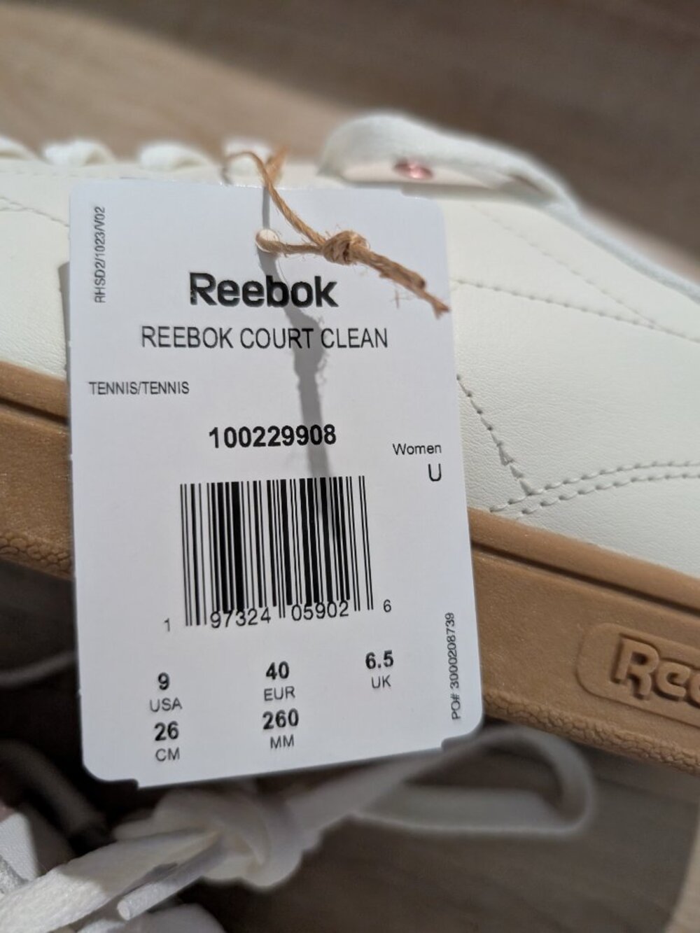 NIB Reebok Court Clean Shoes - Picture 9 of 9